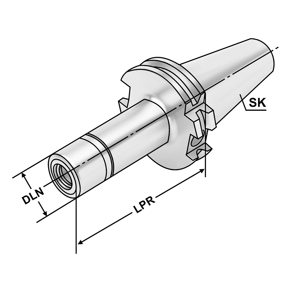 Technische Zeichnung Spannfutter SK 40-4/16-60 KPS16 DIN 69871 AD von Kemmler