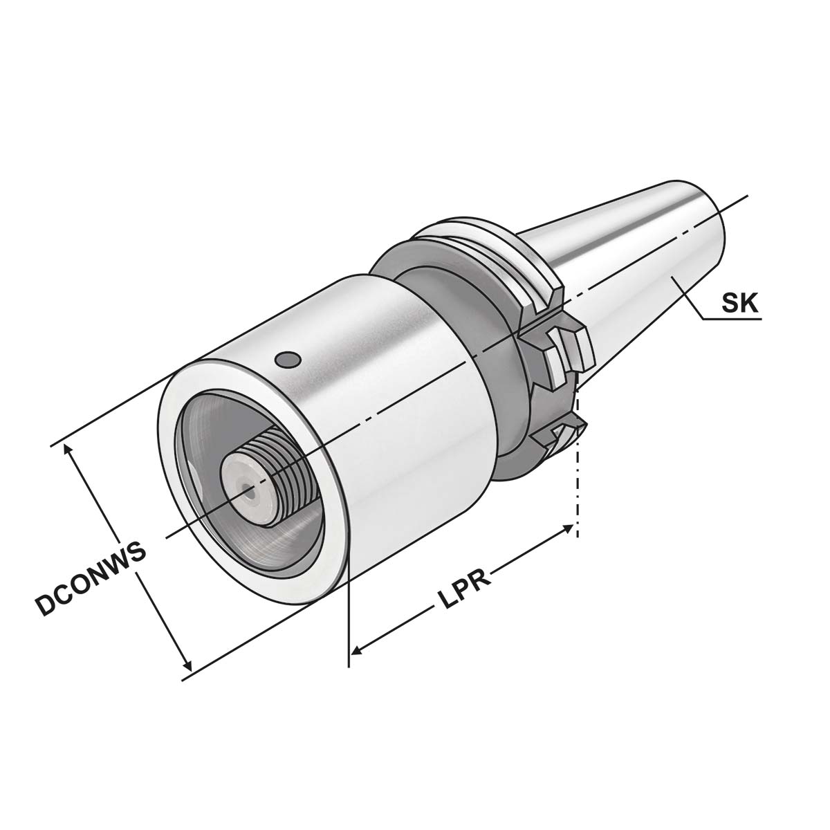 Technische Zeichnung Zwischenhülse SK 50-PSK32-30 DIN 69871 AD/B von Kemmler