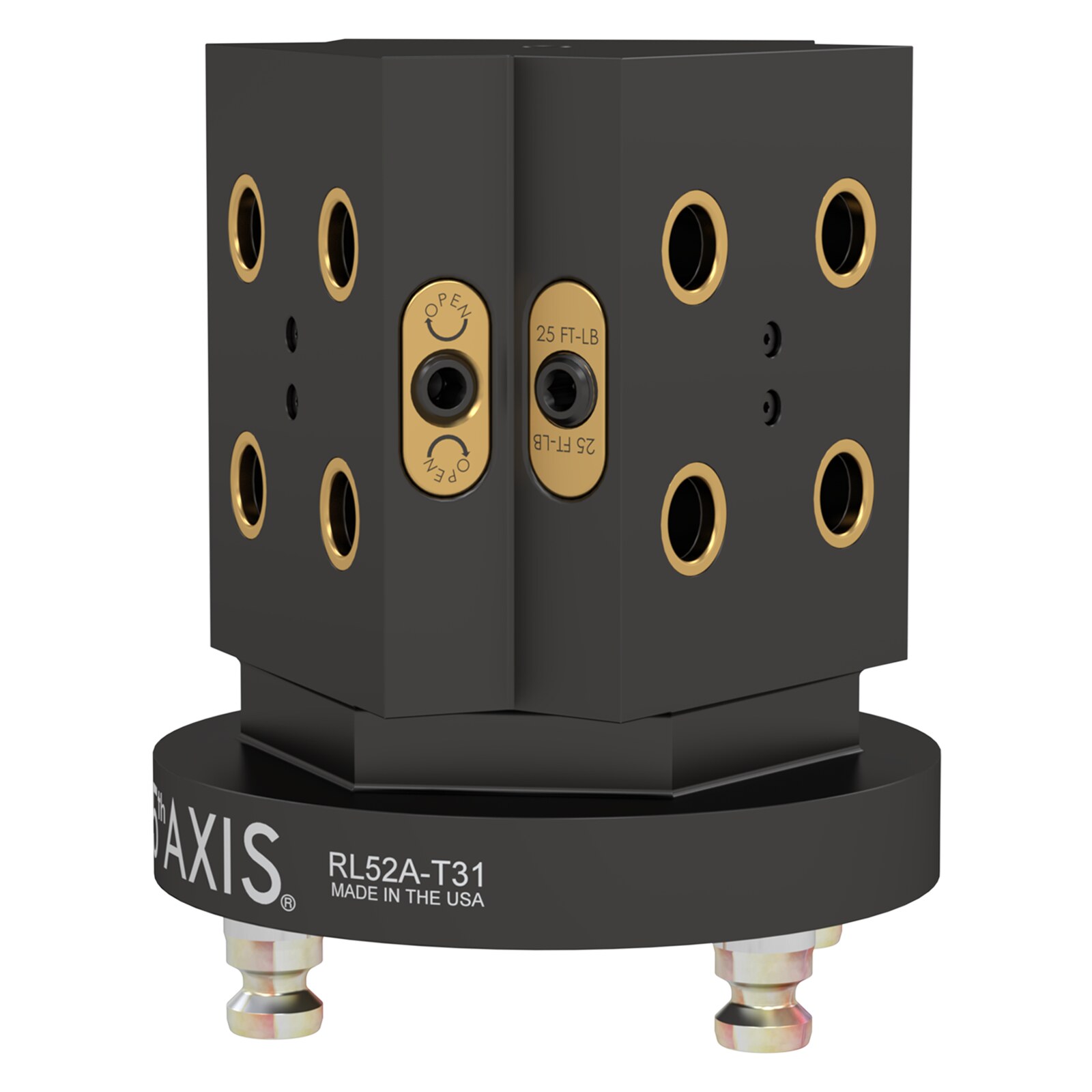 3-Seiten-Spannturm - 52mm - RockLock 96mm Maschinenseitig - Ø160mm x 167mm Aluminium mit 4 Stk. PS20F Aufnahmebolzen