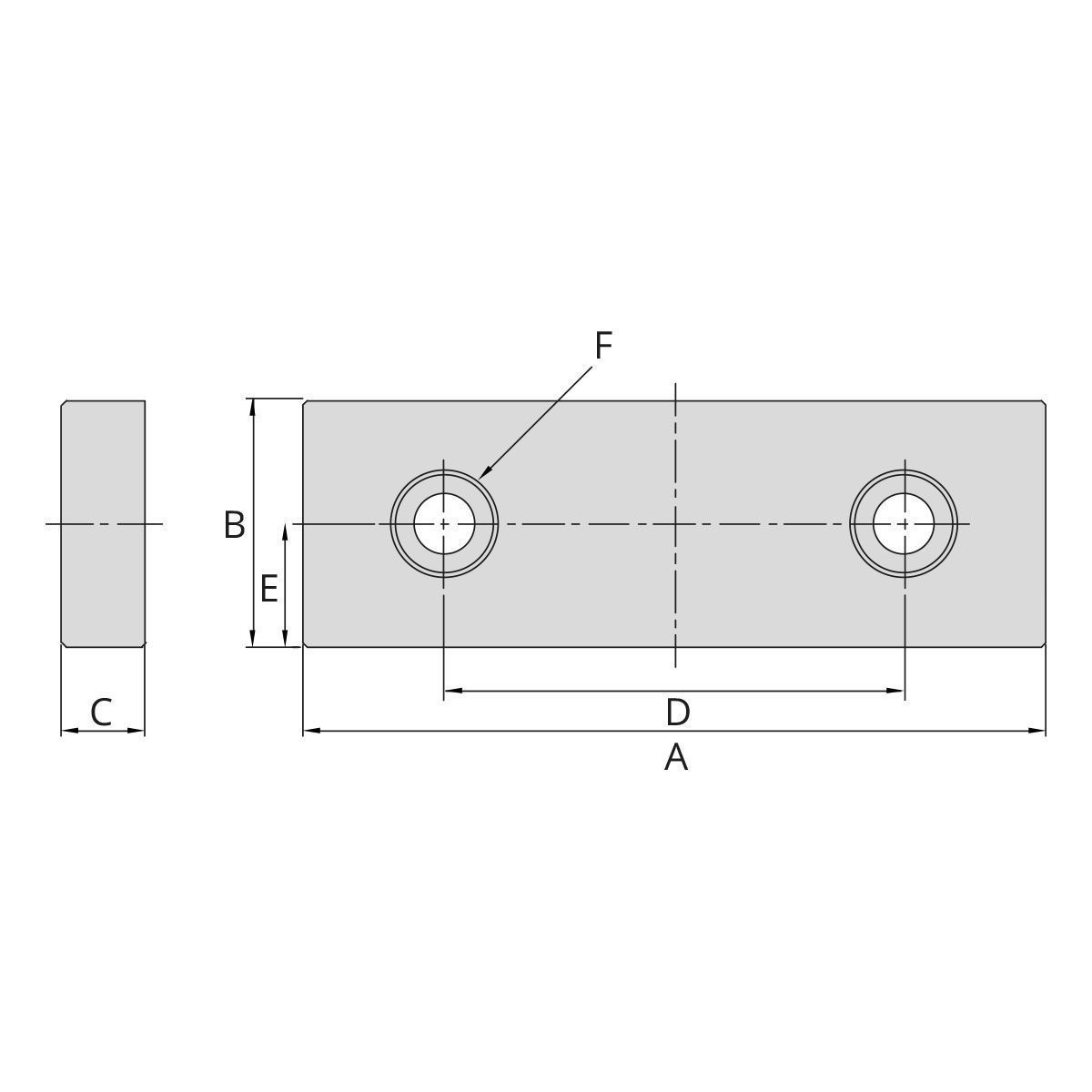 Technische Zeichnung Spannbacken-Paar AVQ-200|ALQ-200|AVL-200|AOM-200 von Kemmler