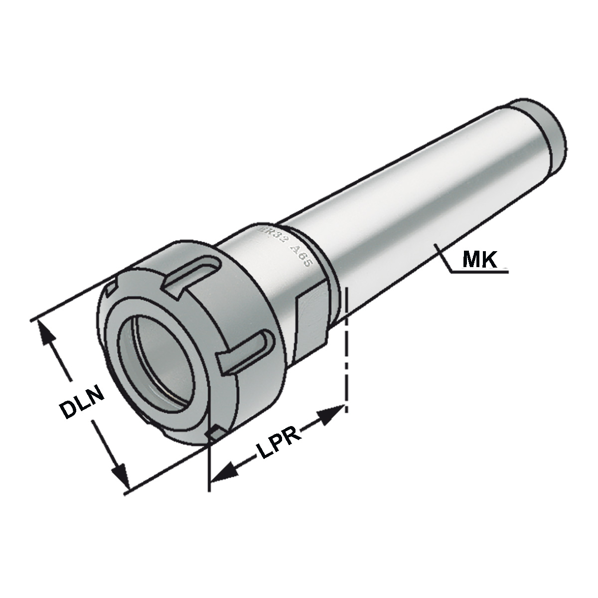 Technische Zeichnung Spannfutter MK 3-2/16-56 ER25 von Kemmler