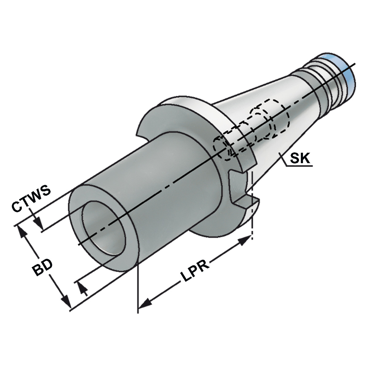 Technische Zeichnung Fräserhülse SK 50-5-120 DIN 2080 von Kemmler
