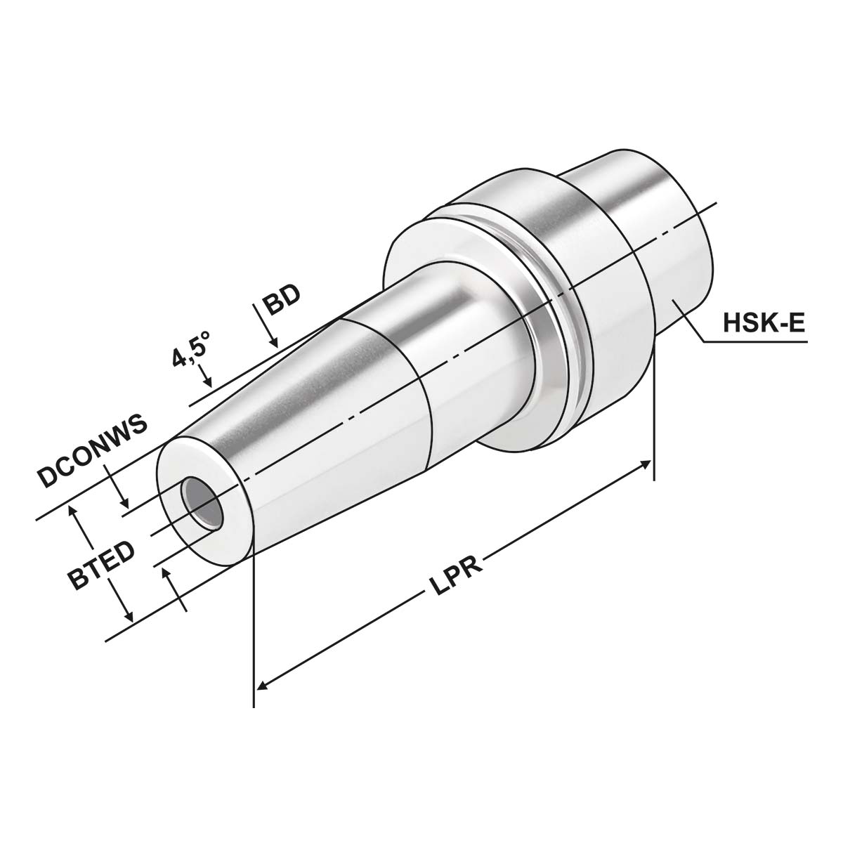 Technische Zeichnung Schrumpffutter HSK 40-14-90 DIN 69893-E von Kemmler