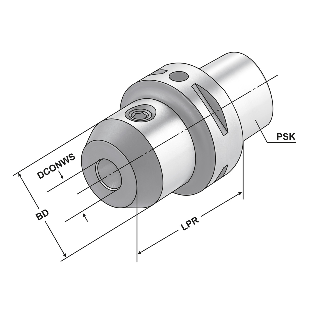 Technische Zeichnung Fräseraufnahme PSK 50-06-50 ISO 26623 von Kemmler