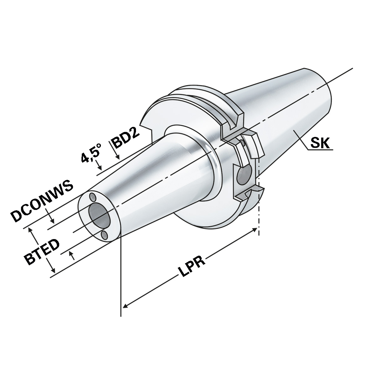 Technische Zeichnung Schrumpffutter SK 40-20-80 DIN 69871 AD/B von Kemmler