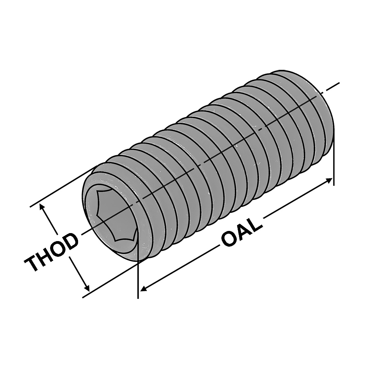 Technische Zeichnung Spannschrauben M12 x 20 von Kemmler