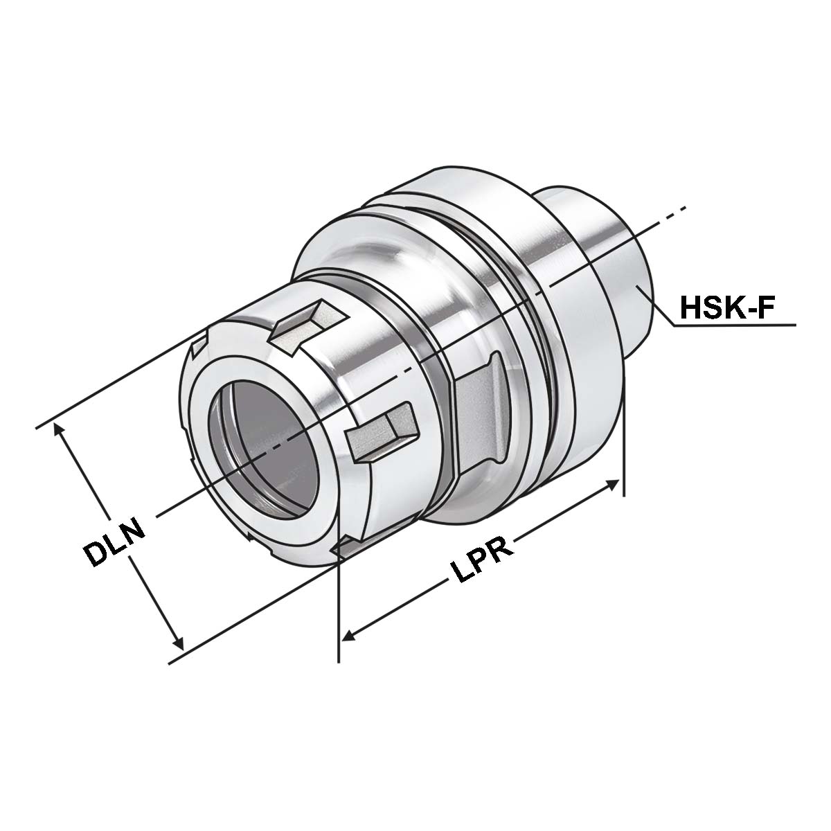 Technische Zeichnung Spannfutter HSK 63-2/20-160 ER32 DIN 69893-F von Kemmler