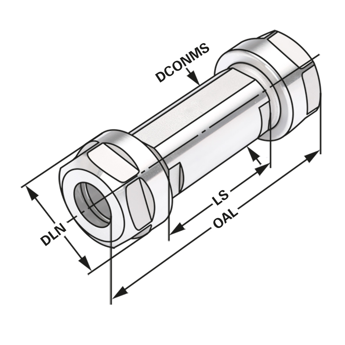 Technische Zeichnung Doppel-Spannzangenhalter ER20-1/13-50 von Kemmler