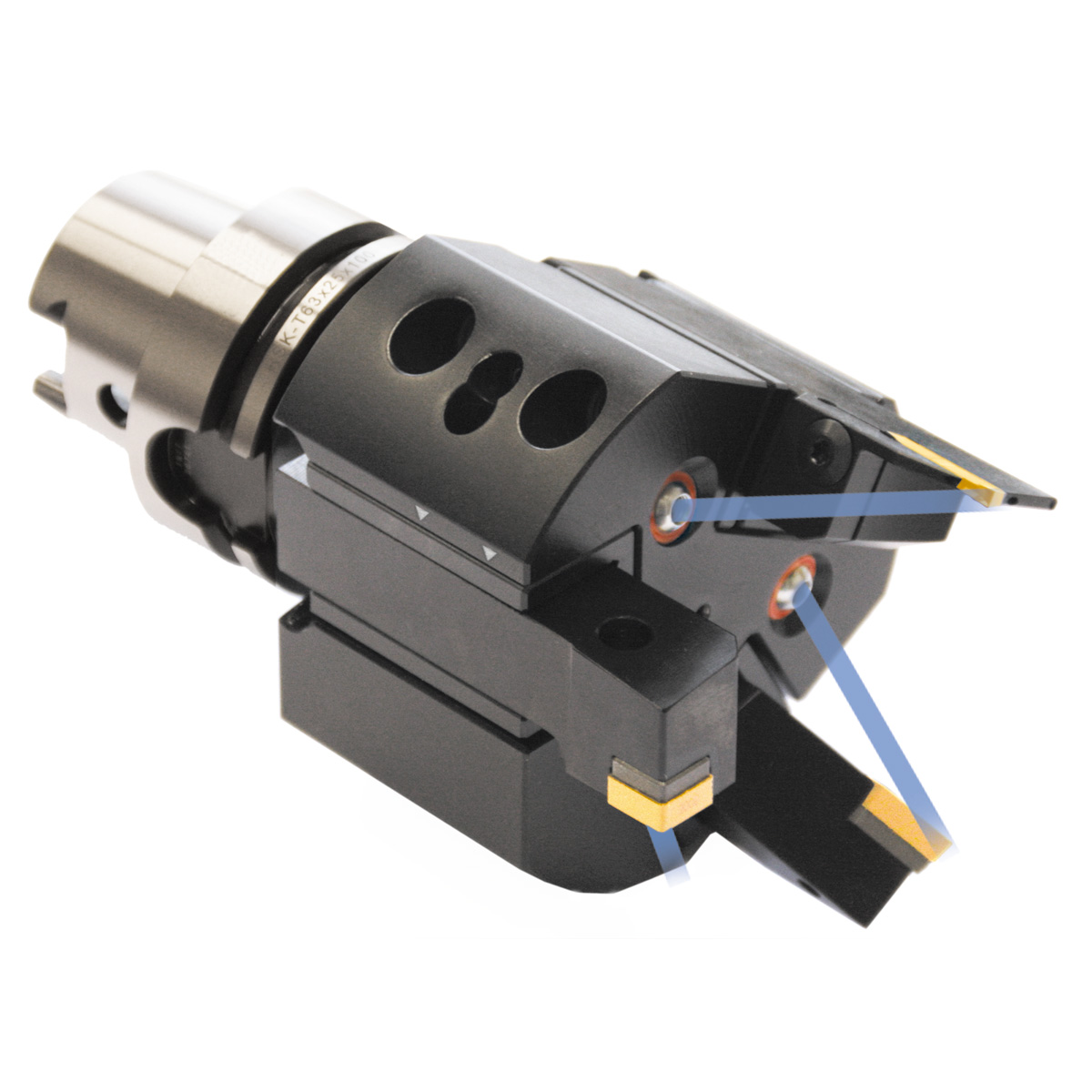 Drehhalter 3-fach HSK 63-25-100 mit IK von Kemmler