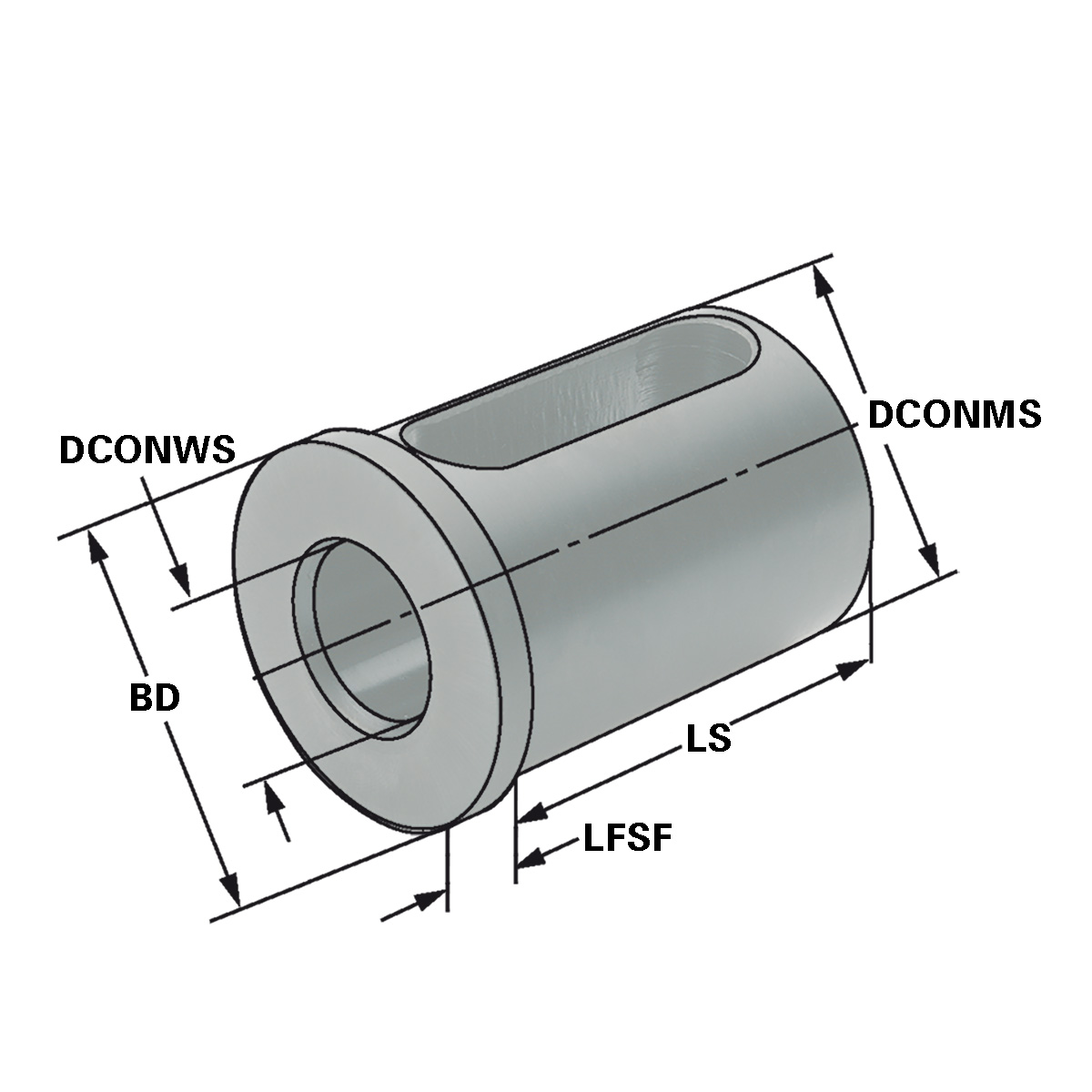 Technische Zeichnung Reduzierbuchsen d=32 | d1=18 von Kemmler