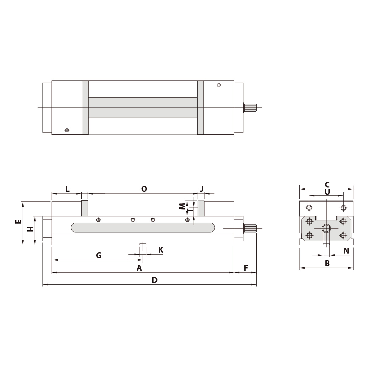 Technische Zeichnung Zentrischspanner HLD-60G/HV mechanisch von Kemmler