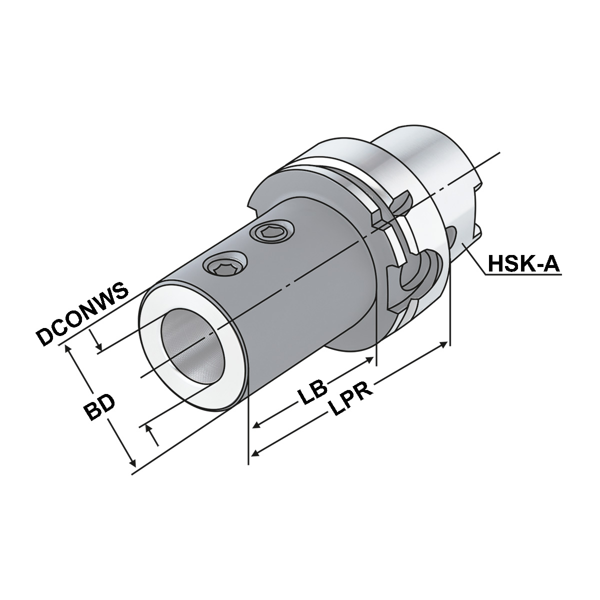 Technische Zeichnung Bohrerhalter HSK 100-32-100 DIN 69893-A von Kemmler