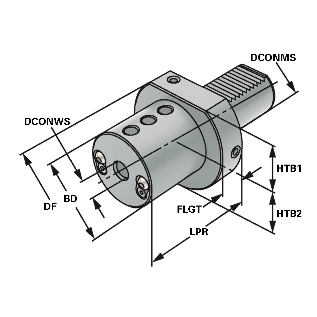 Technische Zeichnung Bohrstangenhalter E2-16x10 DIN 69880 von Kemmler