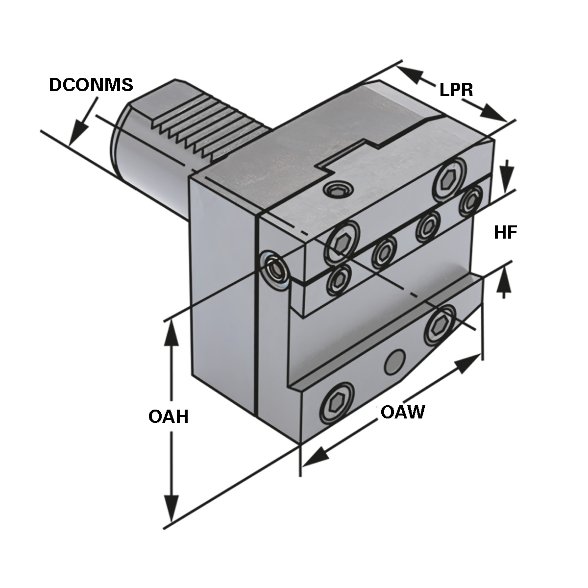 Technische Zeichnung Abstechhalter links 50-32 von Kemmler