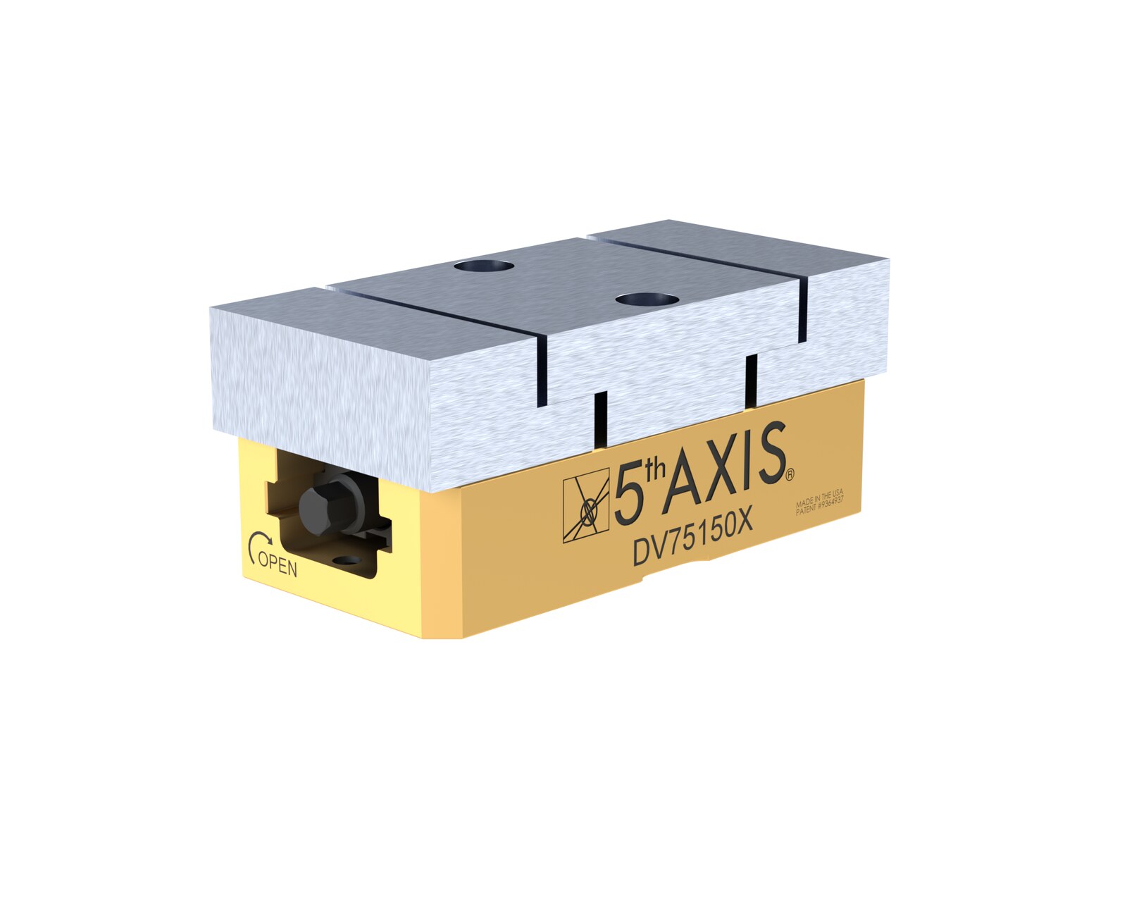 Doppelspannstock 75mm x 150mm x 64mm 52mm - RockLock mit Backenrohling Aluminium (DV75150X-MJ-A) Lieferumfang ohne Aufnahmebolzen