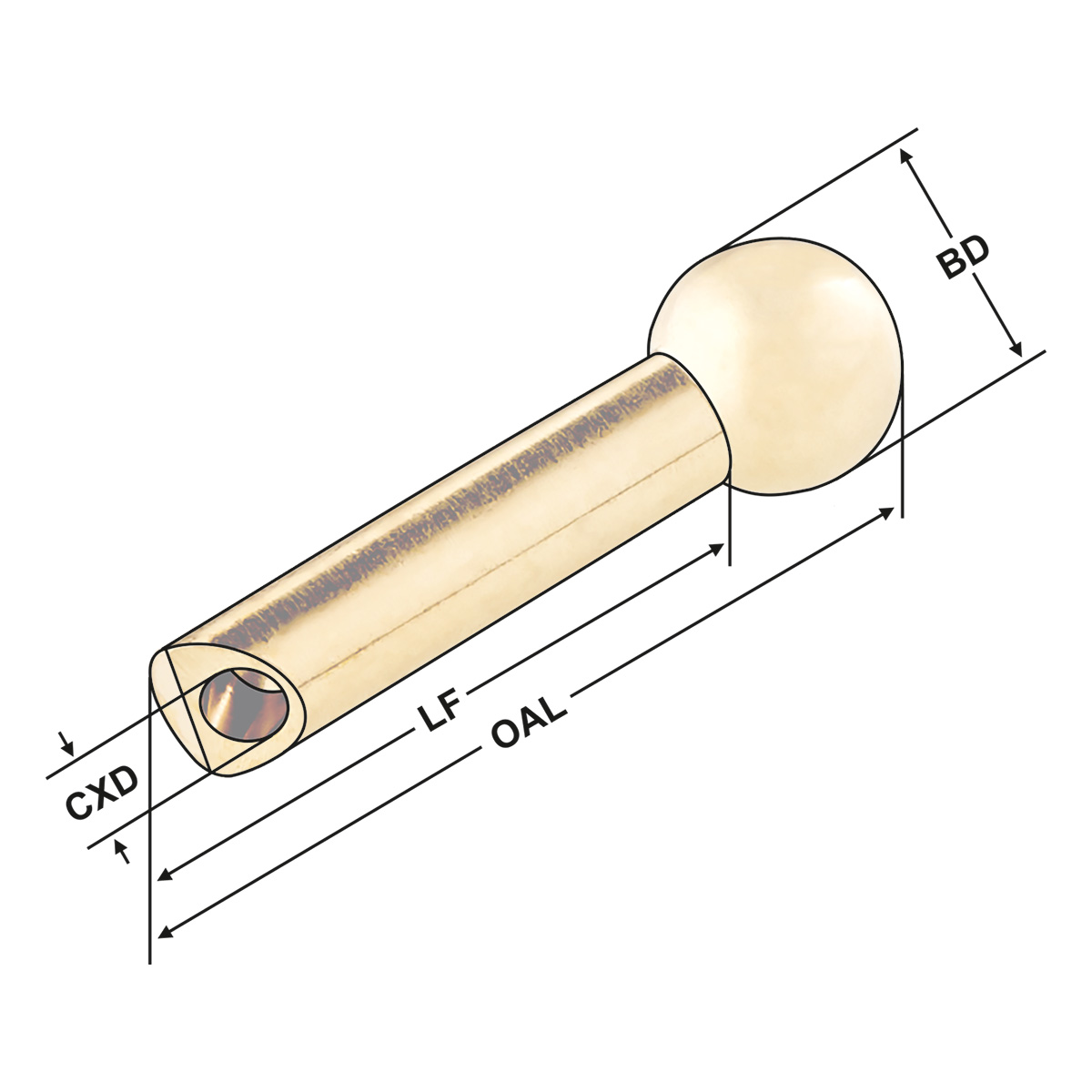 Technische Zeichnung Kugel mit Düse (Messing) Ø 10 mm - 35 - 3 von Kemmler