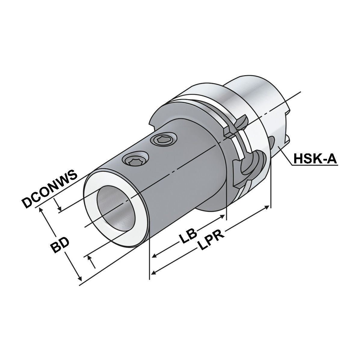 Technische Zeichnung Bohrerhalter HSK 63-40-105 DIN 69893-A von Kemmler
