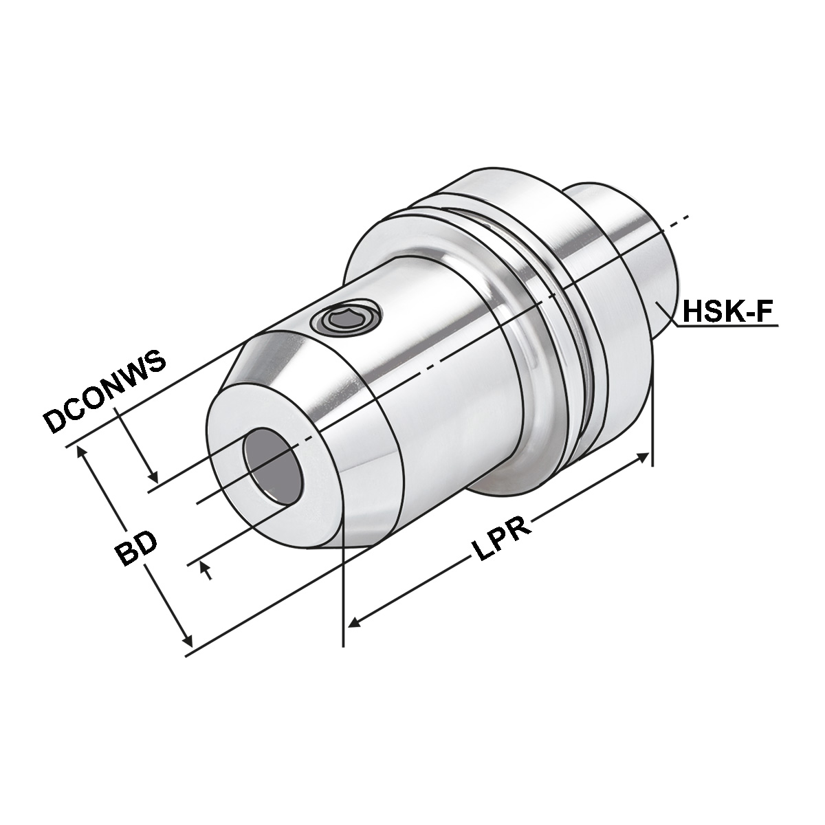 Technische Zeichnung Fräseraufnahmen HSK 63-20-80 DIN 69893-F von Kemmler