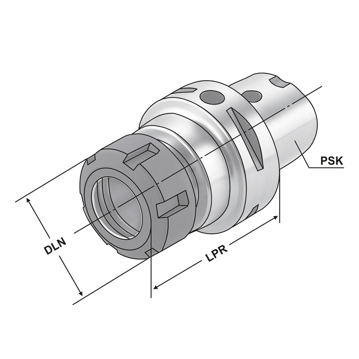 Technische Zeichnung Spannfutter PSK 63-1/10-60 ER16 ISO 26623 von Kemmler