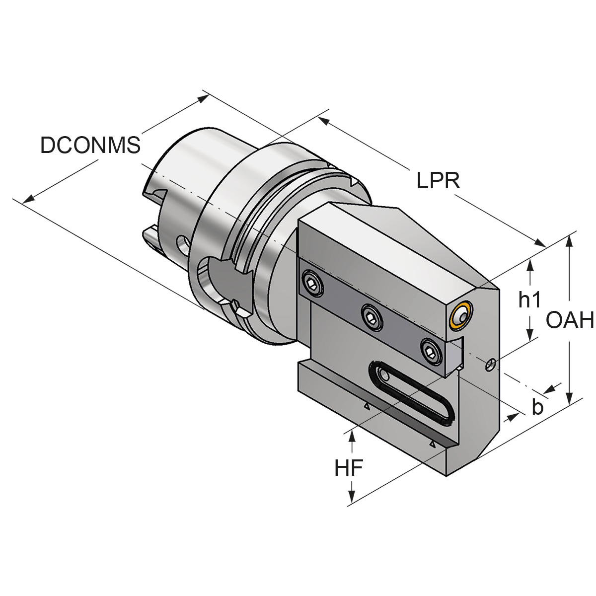 Technische Zeichnung Abstechhalter HSK 63-32-112 von Kemmler