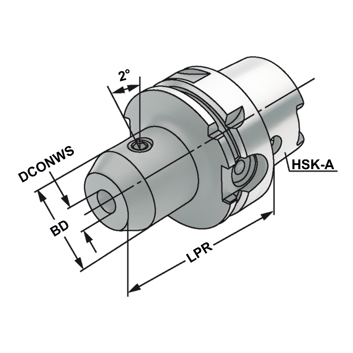 Technische Zeichnung Whistle Notch HSK 63-10-80 DIN 69893-A von Kemmler