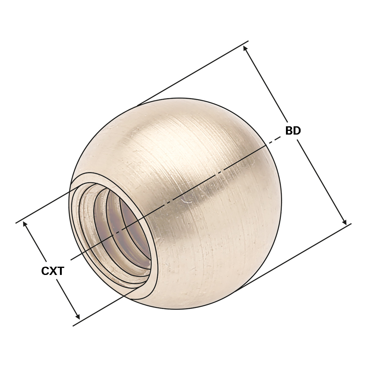 Technische Zeichnung Kugelspritzdüse (Messing) 8 mm von Kemmler
