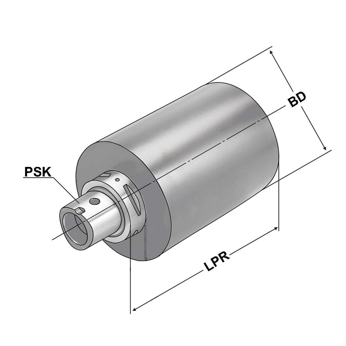 Technische Zeichnung Bohrstangenrohling PSK 50-99-150 ISO 26623 von Kemmler