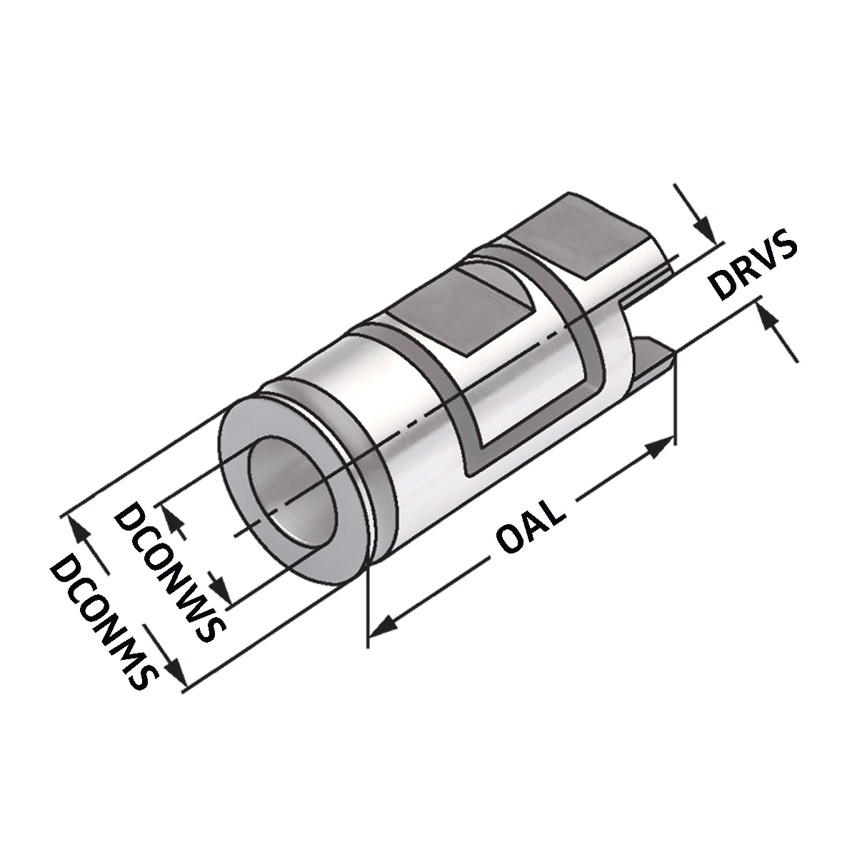Technische Zeichnung Gewindebohrer-Spannhülsen D=14 | 7 x 5,5 von Kemmler