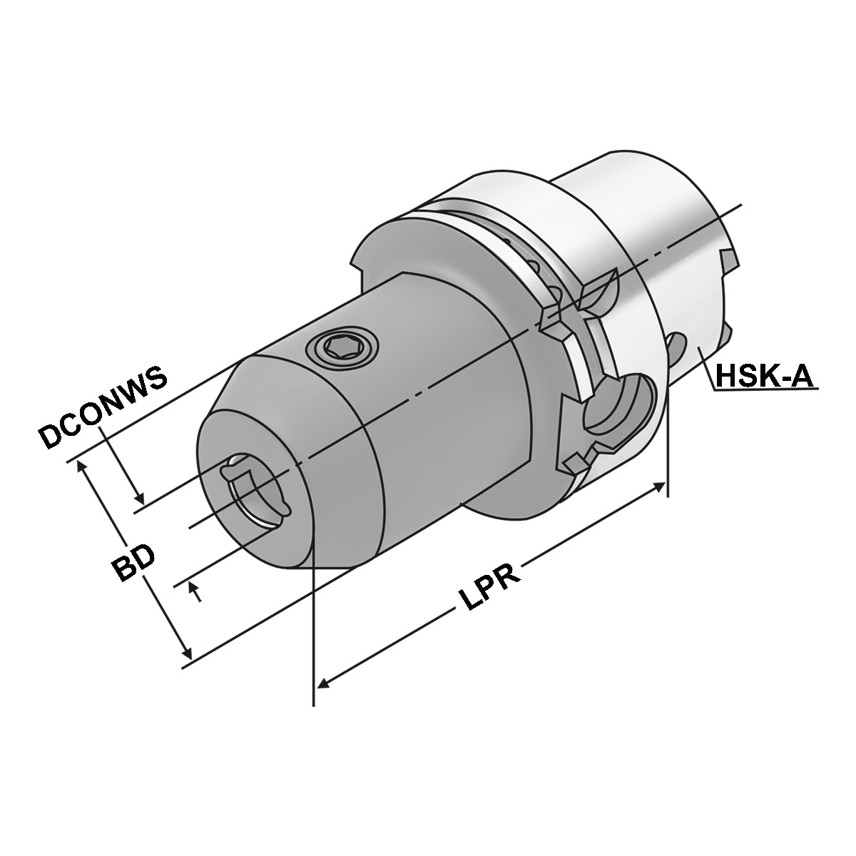 Technische Zeichnung Fräseraufnahme HSK 100-18-160-K DIN 69893-A von Kemmler