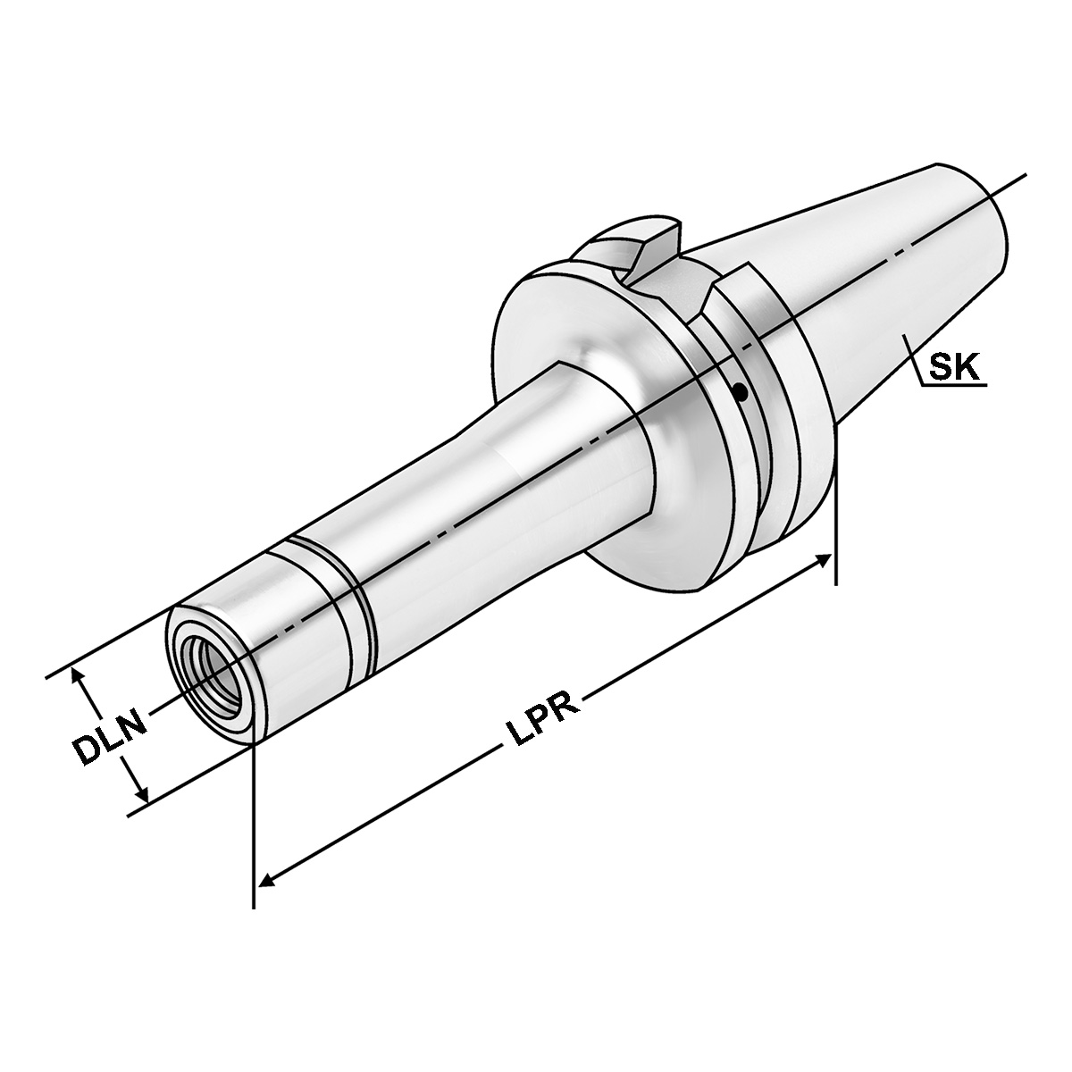Technische Zeichnung Spannfutter BT 40-1/10-60 KPS10 MAS-BT AD von Kemmler