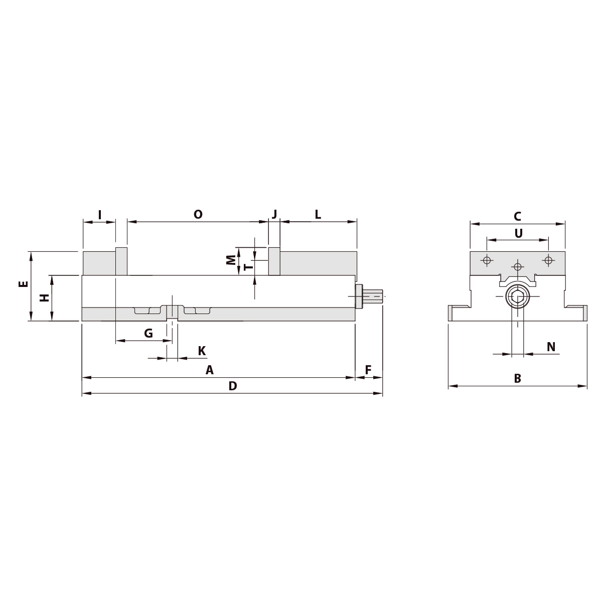 Technische Zeichnung Präzisionsschraubstock ATW-675A von Kemmler