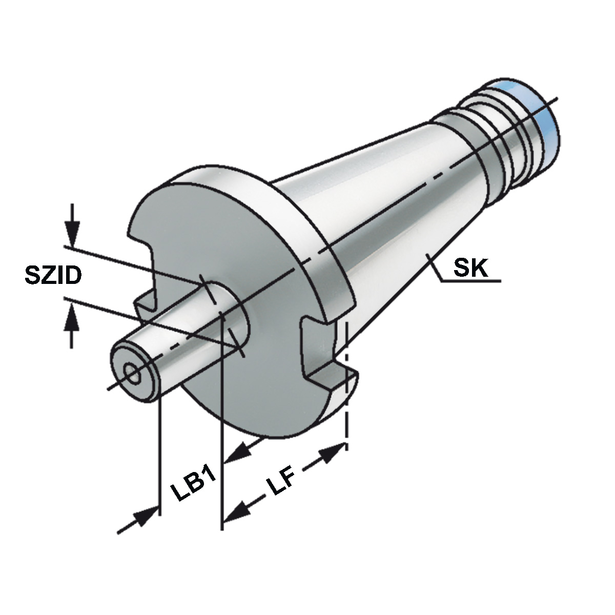 Technische Zeichnung Bohrfutteraufnahme SK 50 - B 18 von Kemmler
