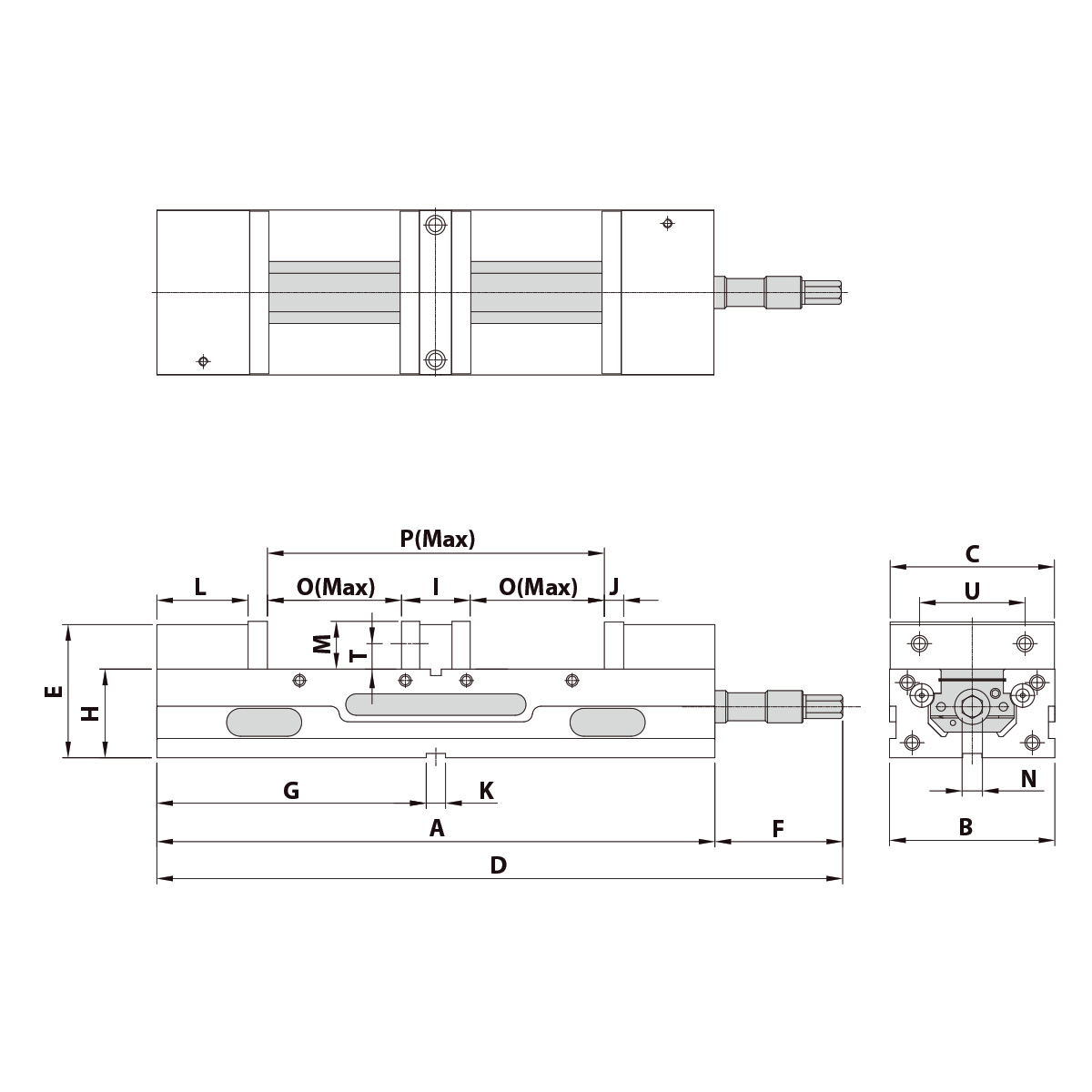 Technische Zeichnung Doppelspannstock TLD-40G/HV von Kemmler