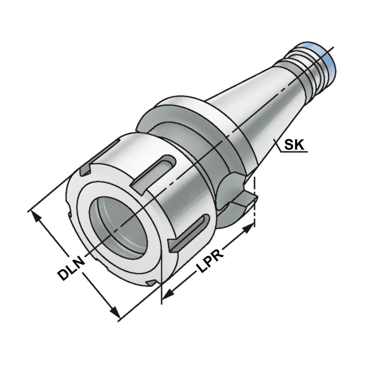 Technische Zeichnung Spannfutter SK 50-2/25-71 DIN 2080 von Kemmler