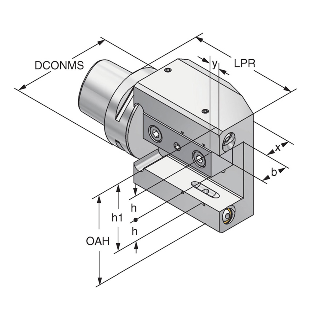 Technische Zeichnung Mehrfach Drehhalter PSK 63-20-112 ISO 26623 von Kemmler
