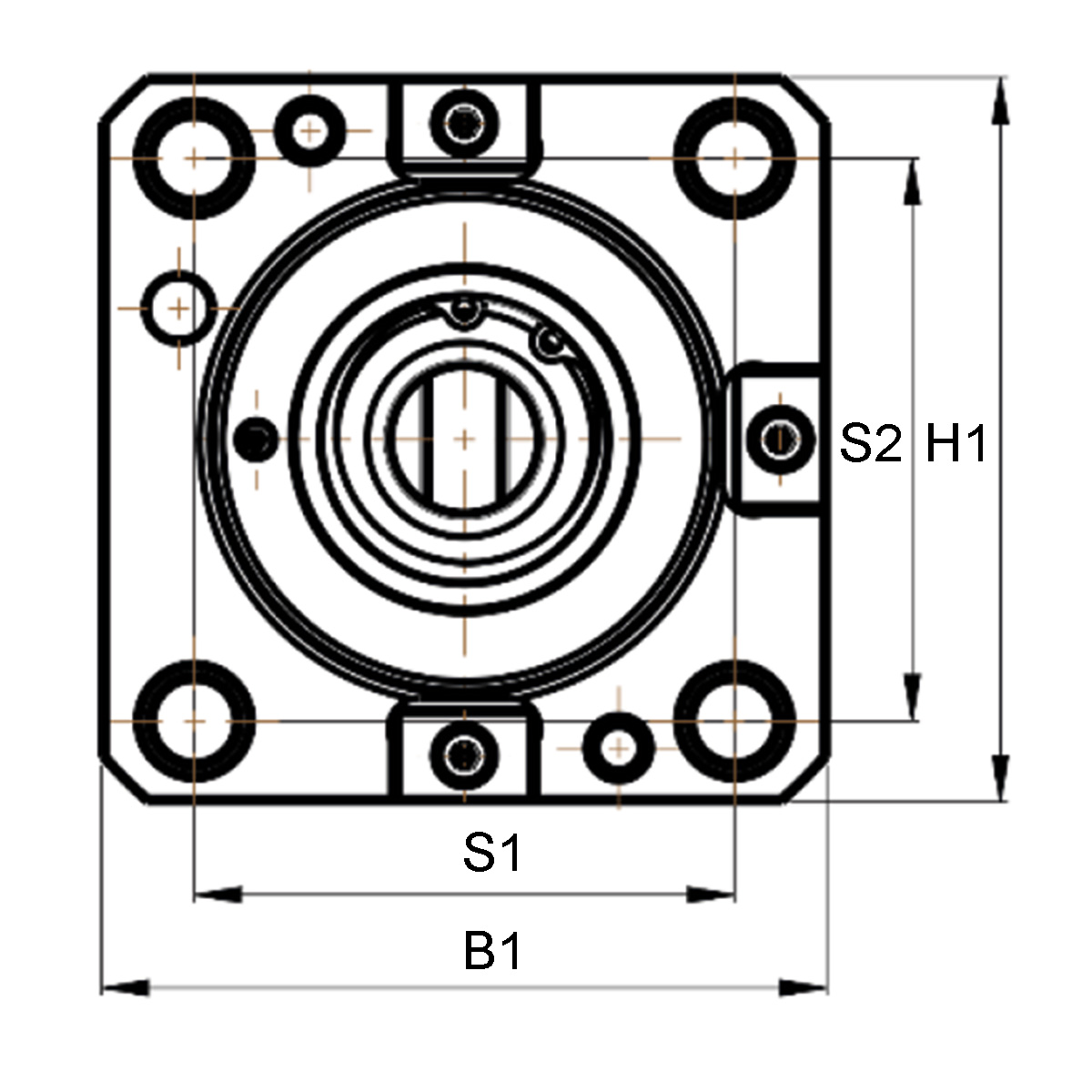 Technische Zeichnung Axial-Bohr-u.Fräskopf BMT65 IK von Kemmler