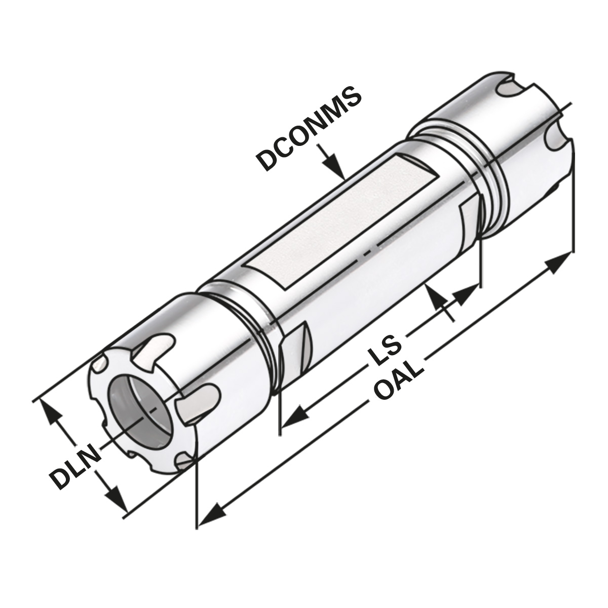 Technische Zeichnung Doppel-Spannzangenhalter ER16-1/10-70 Mini von Kemmler