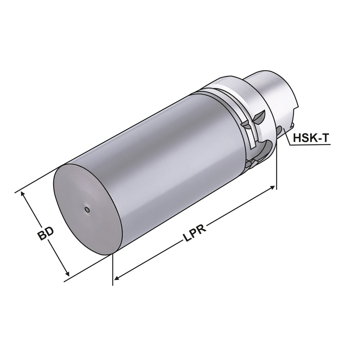 Technische Zeichnung Bohrstangenrohling HSK63-80-200 von Kemmler