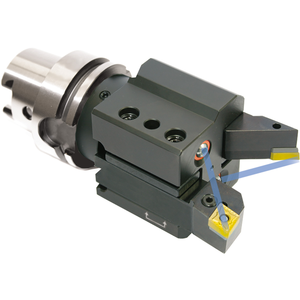 Drehhalter 2-fach HSK 63-25-100 mit IK von Kemmler