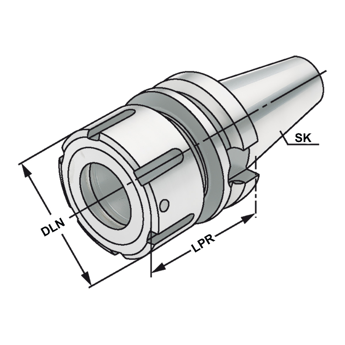 Technische Zeichnung Spannfutter BT 30-2/16-60 OZ16 (MAS-BT) AD von Kemmler