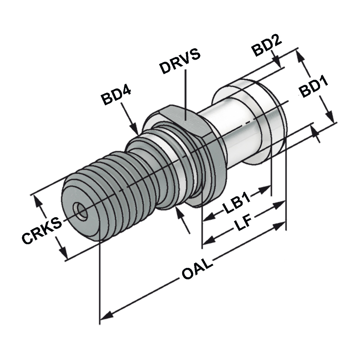 Technische Zeichnung Anzugsbolzen ISO 7388-3 | Form AF | M24 | von Kemmler