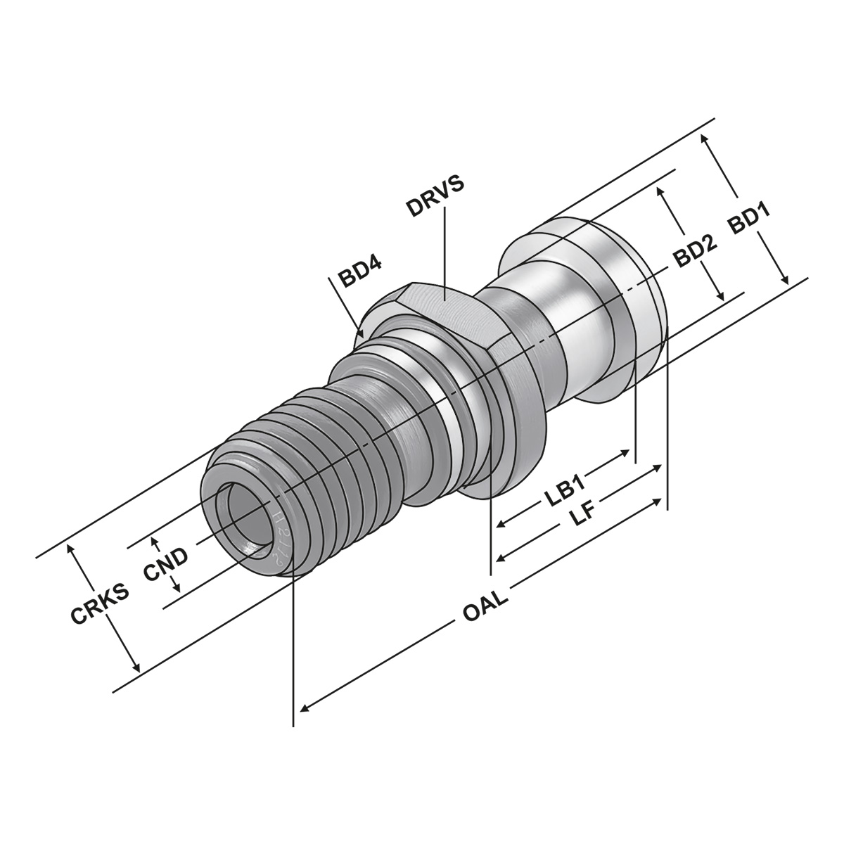 Technische Zeichnung Anzugsbolzen ISO 7388-3 | Form AD | M24 | O-Ring von Kemmler