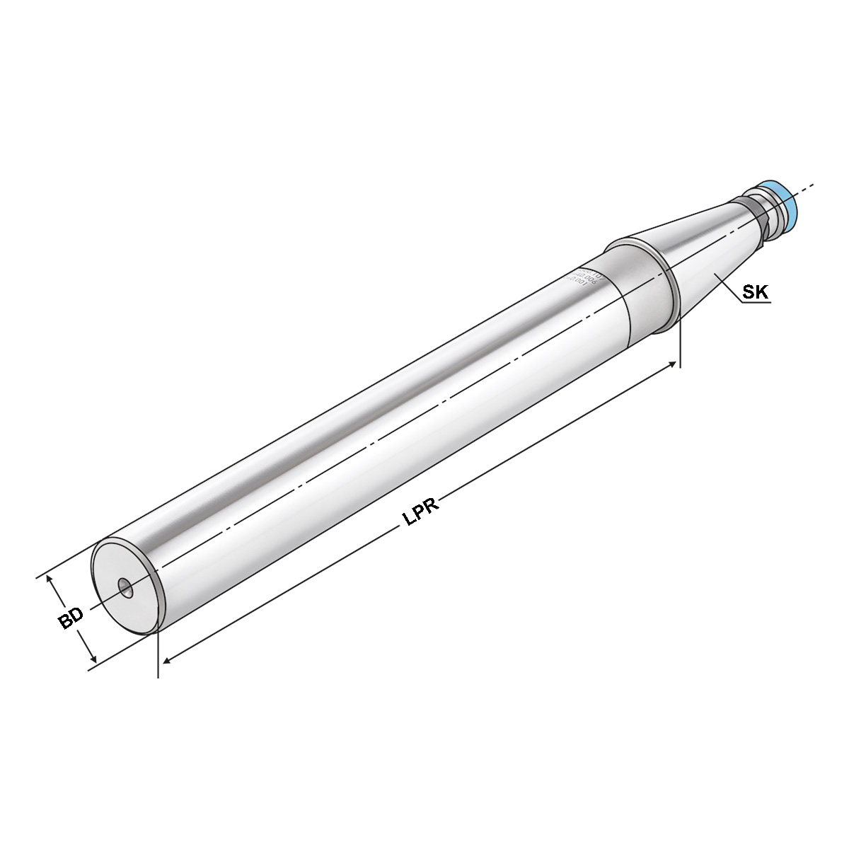 Technische Zeichnung Kontrolldorn SK40-40-300 DIN 2080 von Kemmler
