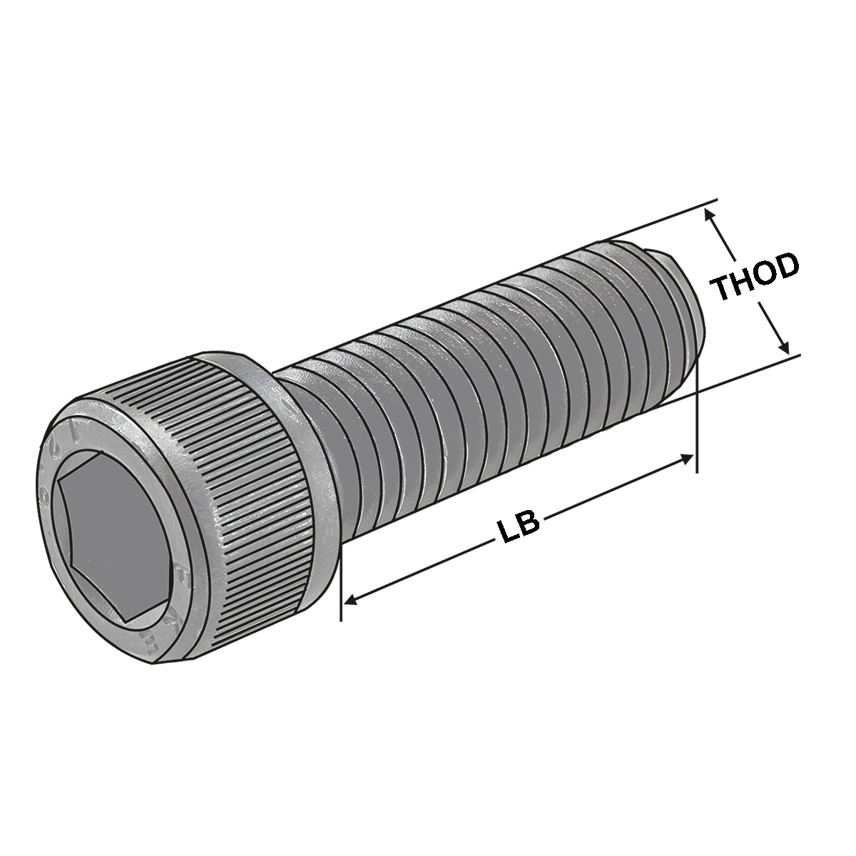 Technische Zeichnung Zylinderschrauben M20 x 40 DIN912 für Ø 40 Quernut von Kemmler