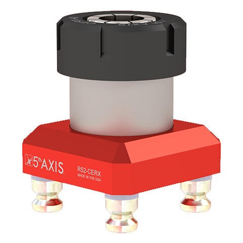 Spannzangenfutter - 52mm - RockLock CERX-40 (472E | ER40) für die Fräsbearbeitung runder Bauteile 1 Stk. R52-CER40-1 [Erhöhung] 1 Stk. CERX-40 [Spannzangenfutter] 4 Stk. PS16F [Aufnahmebolzen]