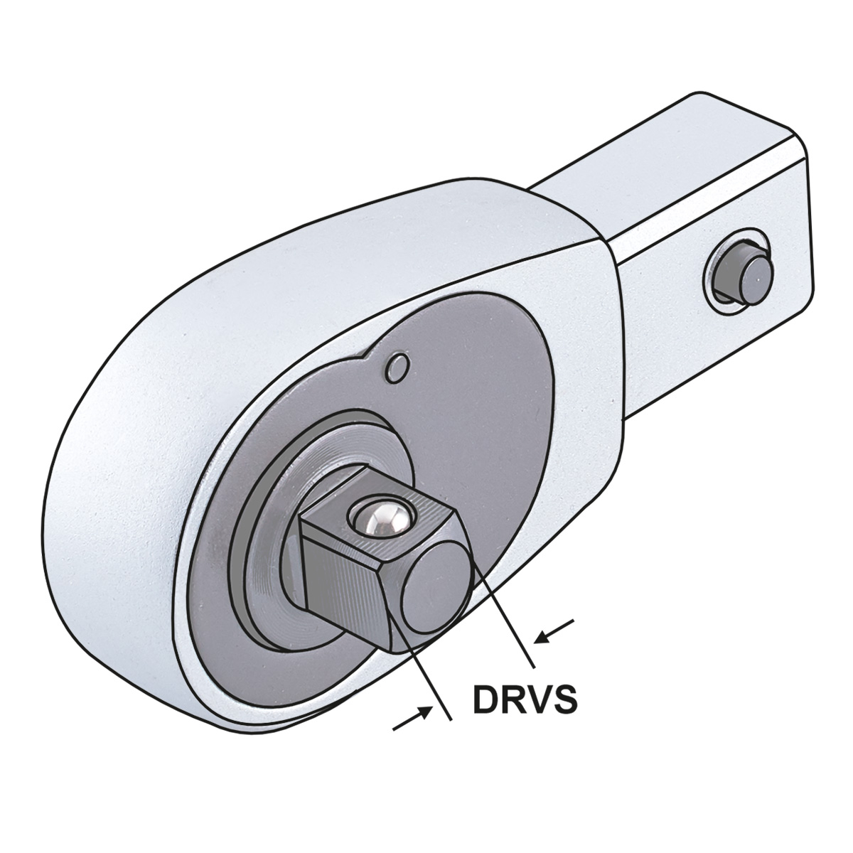 Technische Zeichnung Ratschenkopf 3/8" | Universal-Drehmomentschlüssel von Kemmler