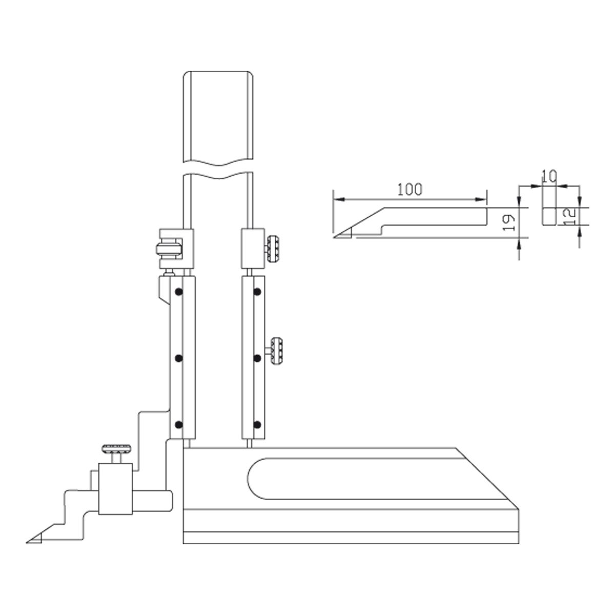 Technische Zeichnung Digitales Höhenmess- und Anreißgerät 0-600mm von Kemmler