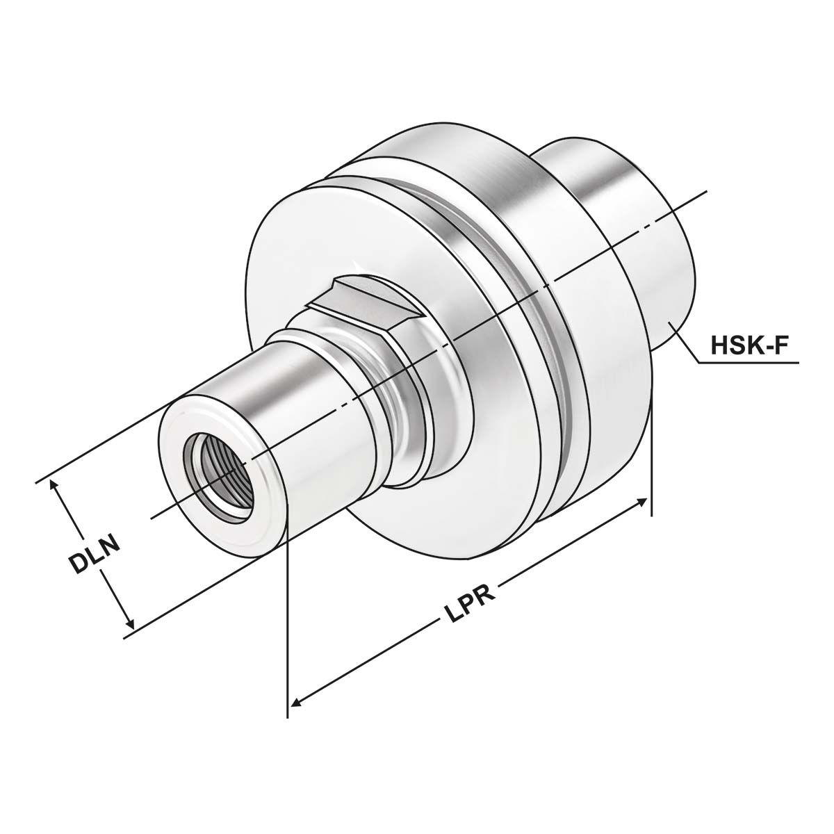 Technische Zeichnung Spannfutter HSK 63-4/16-90 KPS16 DIN 69893-F von Kemmler