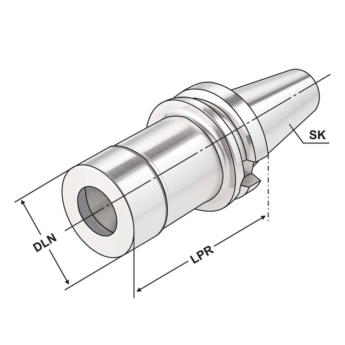 Technische Zeichnung Präz.-Spannfutter BT 50-2/20-150 ER32 MAS-BT von Kemmler