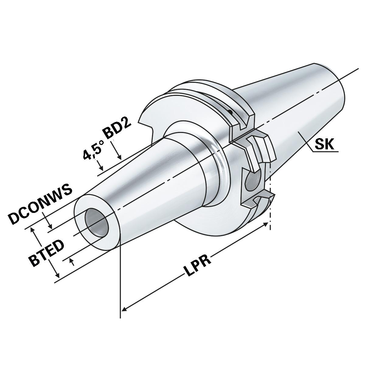 Technische Zeichnung Schrumpffutter SK 30-10-80 DIN 69871 AD von Kemmler